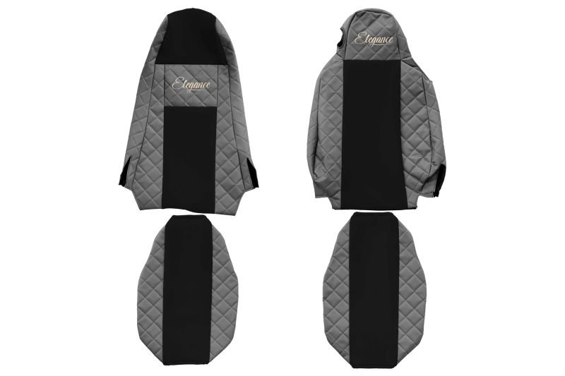 Seat covers Seat cover Eco-leather / velor, Gray - black, SCANIA L,P 01.13-  Art. FCOREFX16GRAY