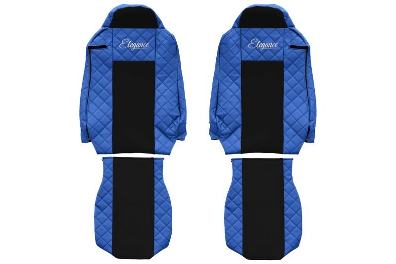 Seat covers Seat cover Eco-leather / velor, Blue - black, IVECO STRALIS I, STRALIS II 01.13-  Art. FCOREFX17BLUE