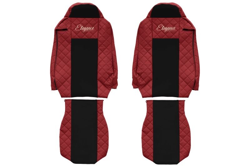 Seat covers Seat cover Eco-leather / velor, Red - black, IVECO STRALIS I, STRALIS II 01.13-  Art. FCOREFX17RED