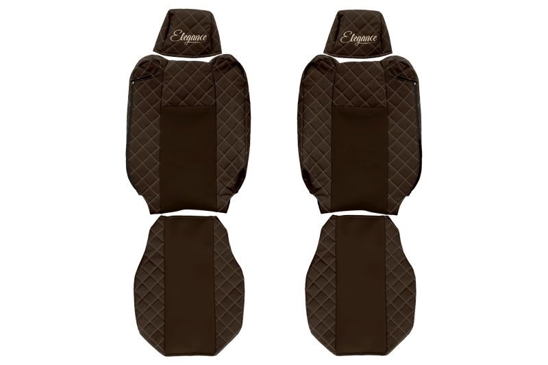 Seat covers Seat cover Eco-leather / velor, Black - brown, RVI T 01.13-  Art. FCOREFX19BROWN
