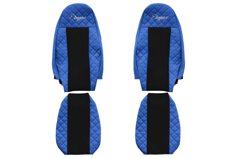 Seat covers Seat cover Eco-leather / velor, Blue - black, VOLVO FH, FH II, FH16, FH16 II, FM 01.03-  Art. FCOREFX01BLUE