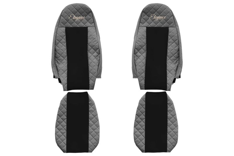 Seat covers Seat cover Eco-leather / velor, Gray - black, VOLVO FH, FH II, FH16, FH16 II, FM 01.03-  Art. FCOREFX01GRAY