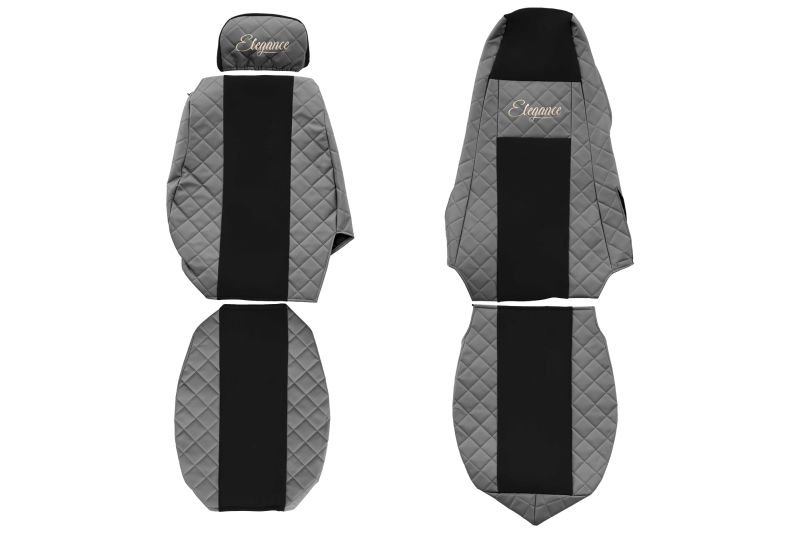 Seat covers Seat cover Eco-leather / velor, Gray - black, SCANIA P,G,R,T 01.03-  Art. FCOREFX03GRAY