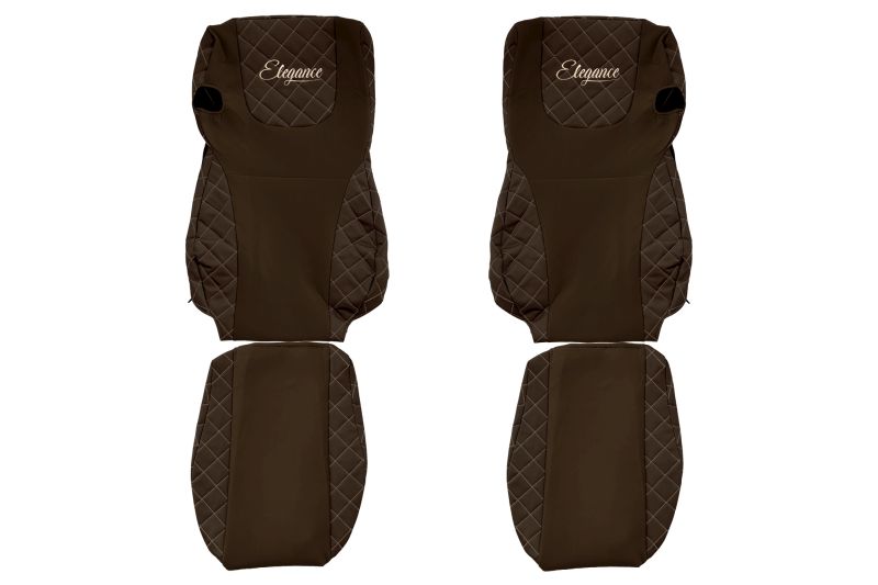Seat covers Seat cover Eco-leather / velor, Black - brown, DAF XF 105, XF 106 10.12-  Art. FCOREFX07BROWN