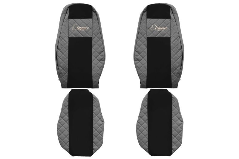Seat covers Seat cover Eco-leather / velor, Gray - black, VOLVO FH16 II 03.14-  Art. FCOREFX14GRAY