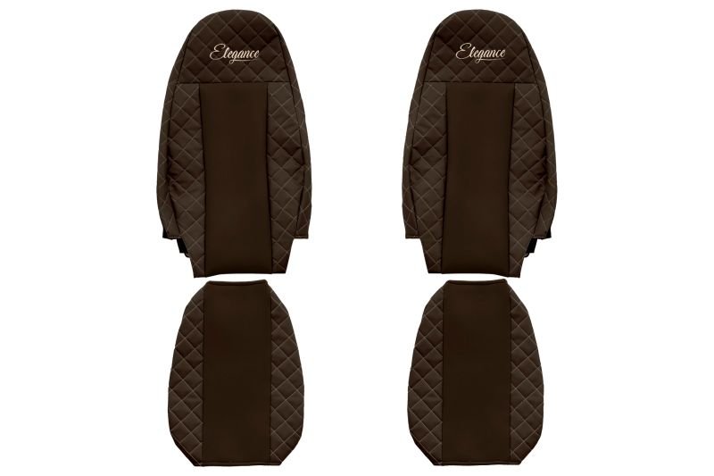 Seat covers Seat cover Eco-leather / velor, Black - brown, VOLVO FH, FH II, FH16, FH16 II, FM 01.03-  Art. FCOREFX01BROWN
