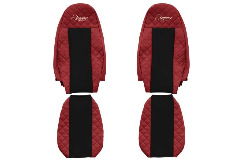 Seat covers Seat cover Eco-leather / velor, Red - black, VOLVO FH, FH II, FH16, FH16 II, FM 01.03-  Art. FCOREFX01RED