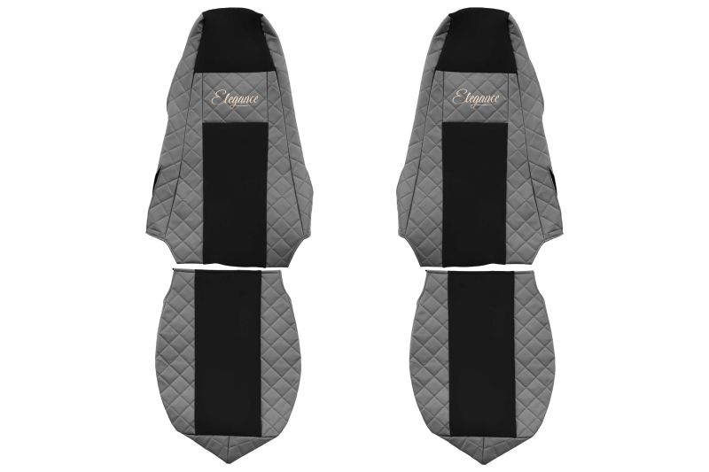 Seat covers Seat cover Eco-leather / velor, Gray - black, SCANIA P,G,R,T 01.03-  Art. FCOREFX02GRAY
