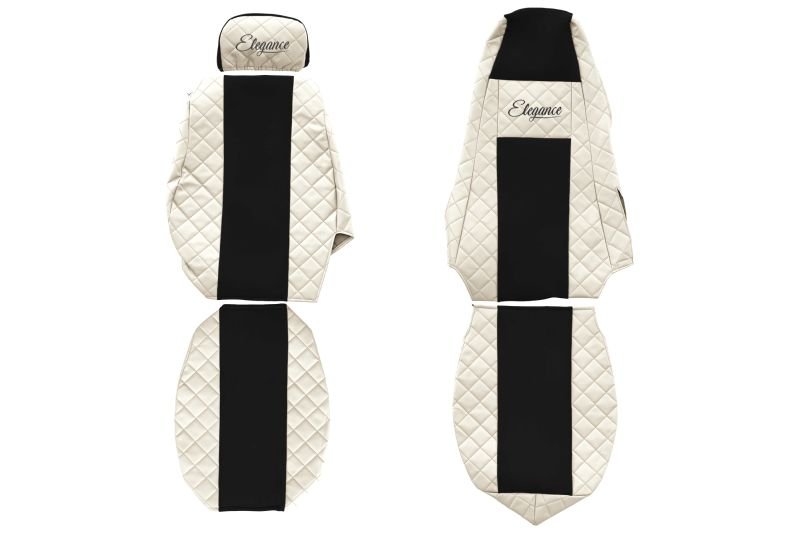 Seat covers Seat cover Eco-leather / velor, White - black, SCANIA P,G,R,T 01.03-  Art. FCOREFX03CHAMP