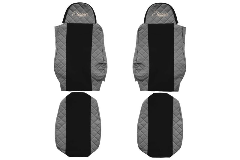Seat covers Seat cover Eco-leather / velor, Gray - black, DAF 95 XF, CF 65, CF 75, CF 85, LF 45, LF 55, XF 105, XF 95 01.97-  Art. FCOREFX04GRAY