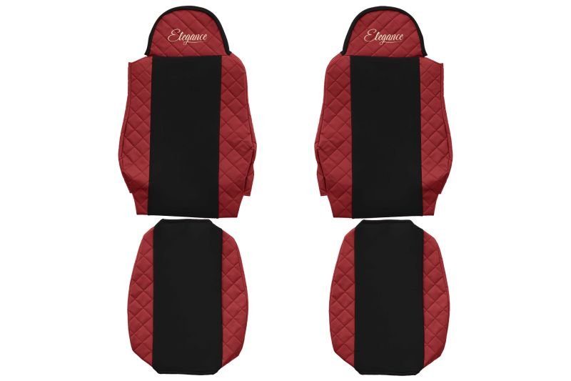 Seat covers Seat cover Eco-leather / velor, Red - black, MAN TGA, TGL I, TGM I, TGS I 06.99-  Art. FCOREFX05RED