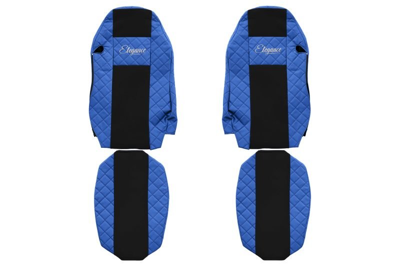 Seat covers Seat cover Eco-leather / velor, Blue - black, MAN TGX I ​​06.06-  Art. FCOREFX06BLUE