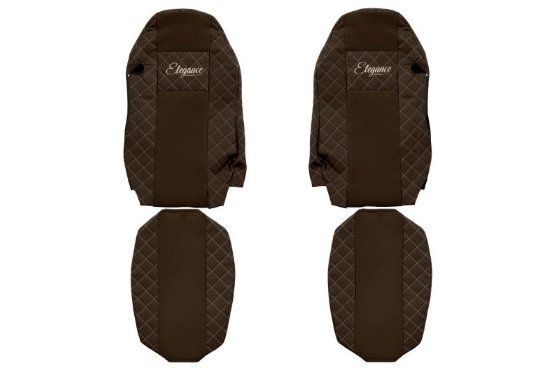 Seat covers Seat cover Eco-leather / velor, Black - brown, MAN TGX I ​​06.06-  Art. FCOREFX06BROWN