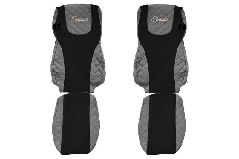 Seat covers Seat cover Eco-leather / velor, Gray - black, DAF XF 105, XF 106 10.12-  Art. FCOREFX07GRAY