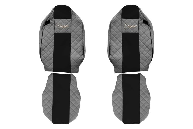 Seat covers Seat cover Eco-leather / velor, Gray - black, RVI T 01.13-  Art. FCOREFX11GRAY