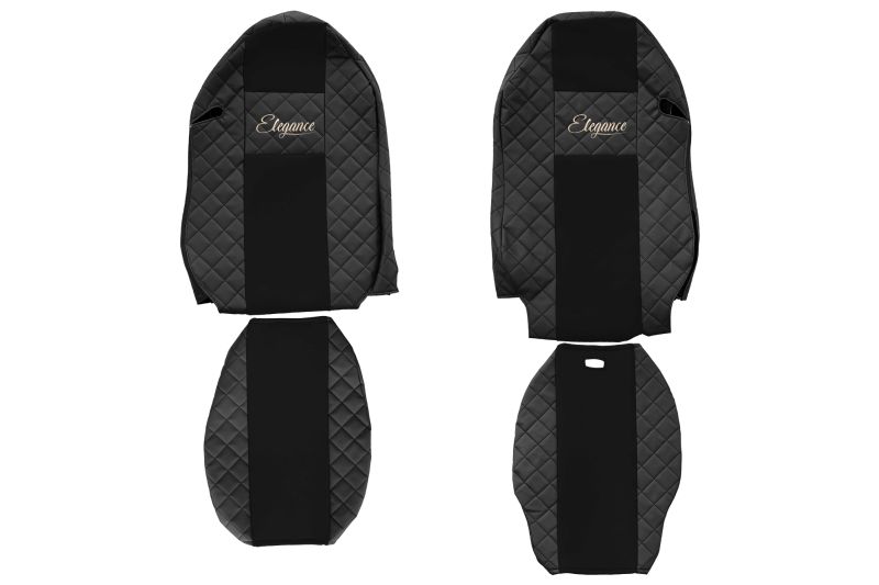Seat covers Seat cover Eco-leather / velor, Black, MERCEDES ACTROS MP2 / MP3 06.08-  Art. FCOREFX12BLACK
