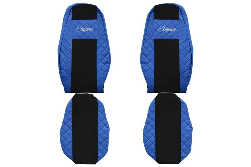 Seat covers Seat cover Eco-leather / velor, Blue - black, VOLVO FH16 II 03.14-  Art. FCOREFX14BLUE