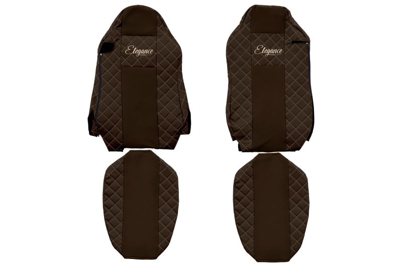 Seat covers Seat cover Eco-leather / velor, Black - brown, MAN TGX I ​​06.06-  Art. FCOREFX18BROWN