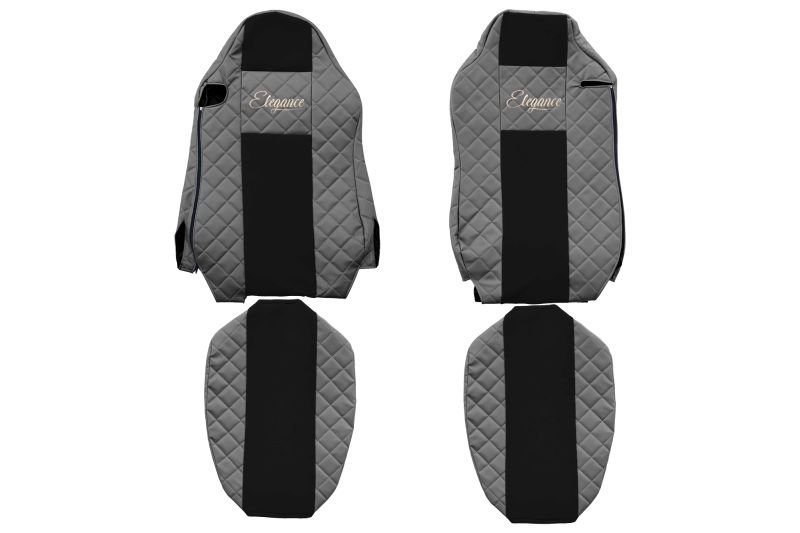 Seat covers Seat cover Eco-leather / velor, Gray - black, MAN TGS I, TGX I ​​06.06-  Art. FCOREFX18GRAY