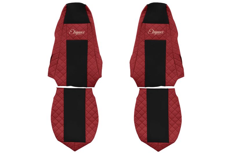 Seat covers Seat cover Eco-leather / velor, Red - black, SCANIA P,G,R,T 01.03-  Art. FCOREFX02RED