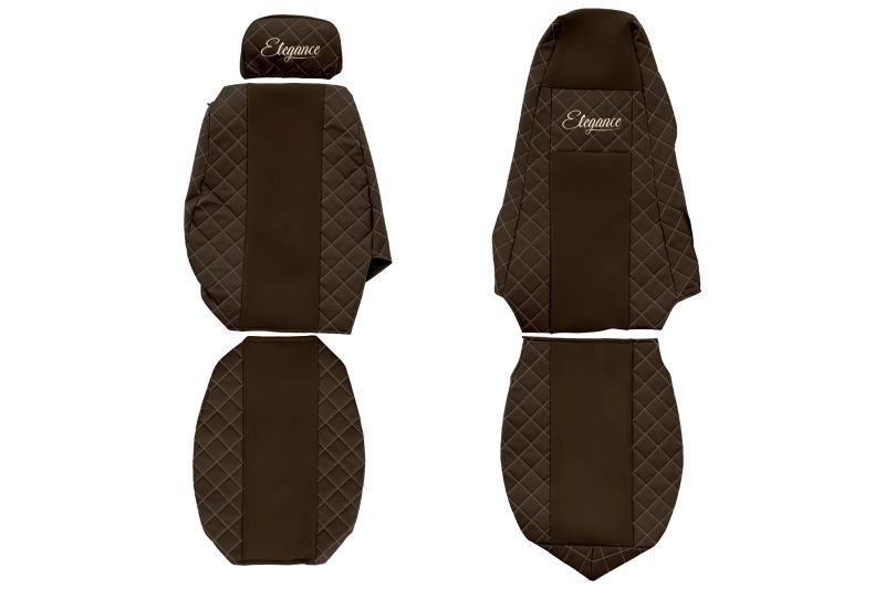 Seat covers Seat cover Eco-leather / velour, Brown, SCANIA P,G,R,T 01.03-  Art. FCOREFX03BROWN