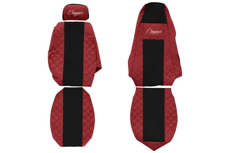 Seat covers Seat cover Eco-leather / velor, Red - black, SCANIA P,G,R,T 01.03-  Art. FCOREFX03RED