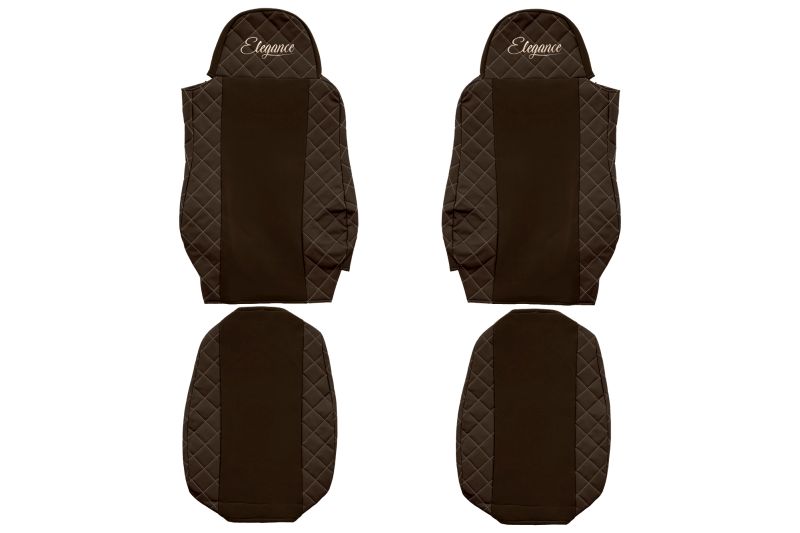 Seat covers Seat cover Eco-leather / velor, Black - brown, DAF 95 XF, CF 65, CF 75, CF 85, LF 45, LF 55, XF 105, XF 95 01.97-  Art. FCOREFX04BROWN