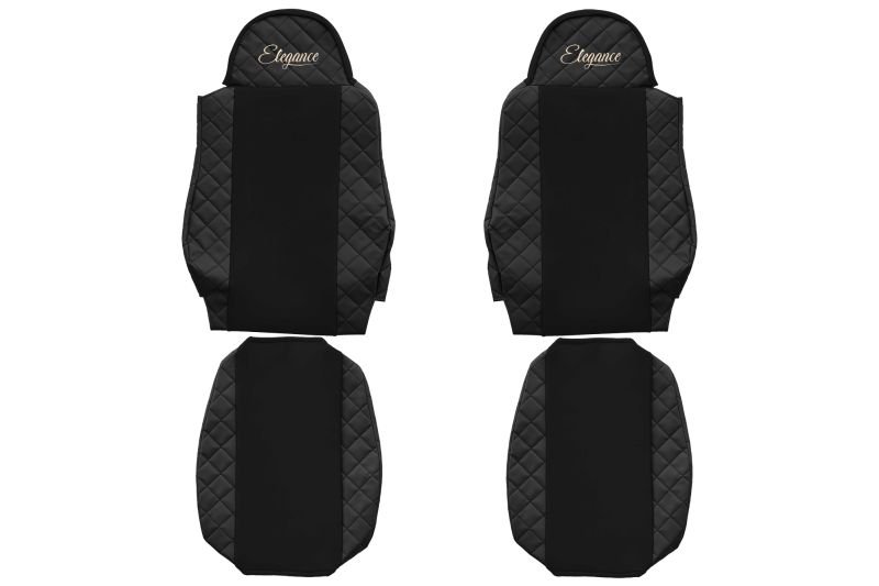 Seat covers Seat cover Eco-leather / velor, Black, MAN TGA, TGL I, TGM I, TGS I 06.99-  Art. FCOREFX05BLACK