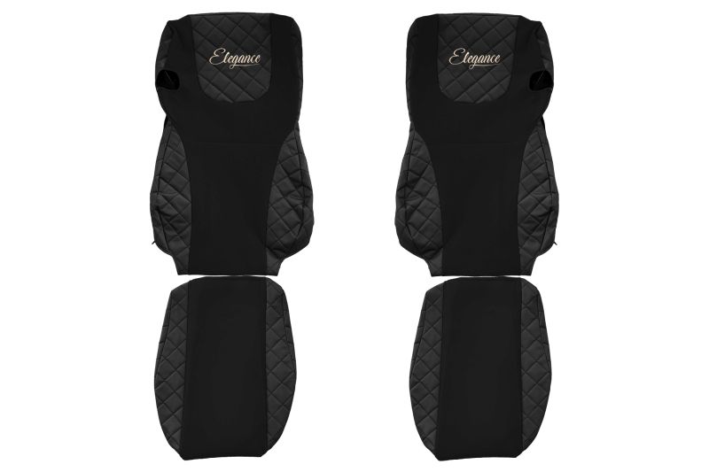 Seat covers Seat cover Eco-leather / velor, Black, DAF XF 105, XF 106 10.12-  Art. FCOREFX07BLACK