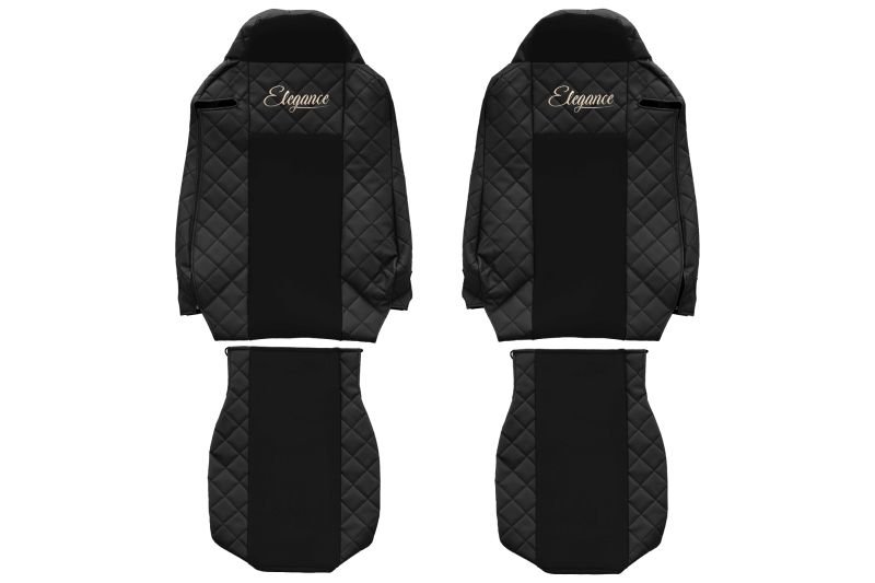 Seat covers Seat cover Eco-leather / velor, Black, IVECO STRALIS I, STRALIS II 01.13-  Art. FCOREFX17BLACK