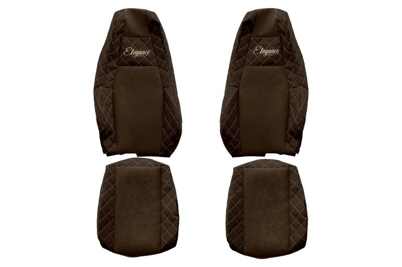 Seat covers Seat cover Eco-leather / velor, Brown, SCANIA L,P,G,R,S 06.17-  Art. FCOREFX23BROWN