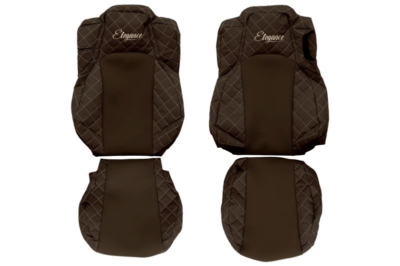 Seat covers Seat cover Eco-leather / velor, Black - brown, MERCEDES ACTROS MP4 / MP5 07.11-  Art. FCOREFX21BROWN
