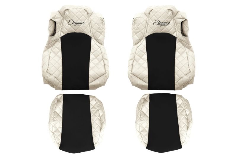 Seat covers Seat cover Eco-leather / velor, White - black, MERCEDES ACTROS MP4 / MP5 07.11-  Art. FCOREFX22CHAMP