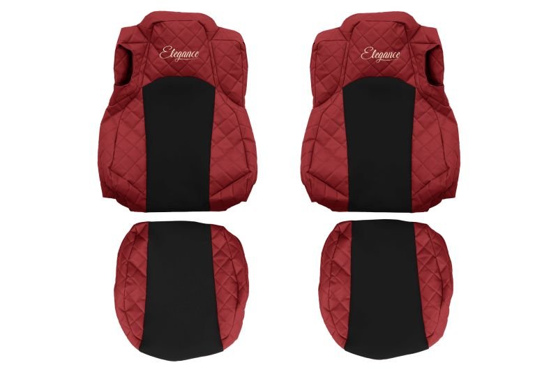 Seat covers Seat cover Eco-leather / velor, Red - black, MERCEDES ACTROS MP4 / MP5 07.11-  Art. FCOREFX22RED
