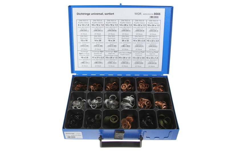 Assortment boxes Oil drain plug Seal kit (18 types, 390 pcs in total)  Art. 4499000068666