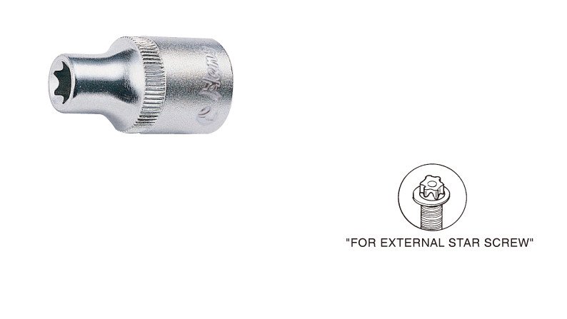 Sockets and screwdrivers Socket E-Torx, Size: E05, 1/4", Length: 25 mm  Art. 2410E5