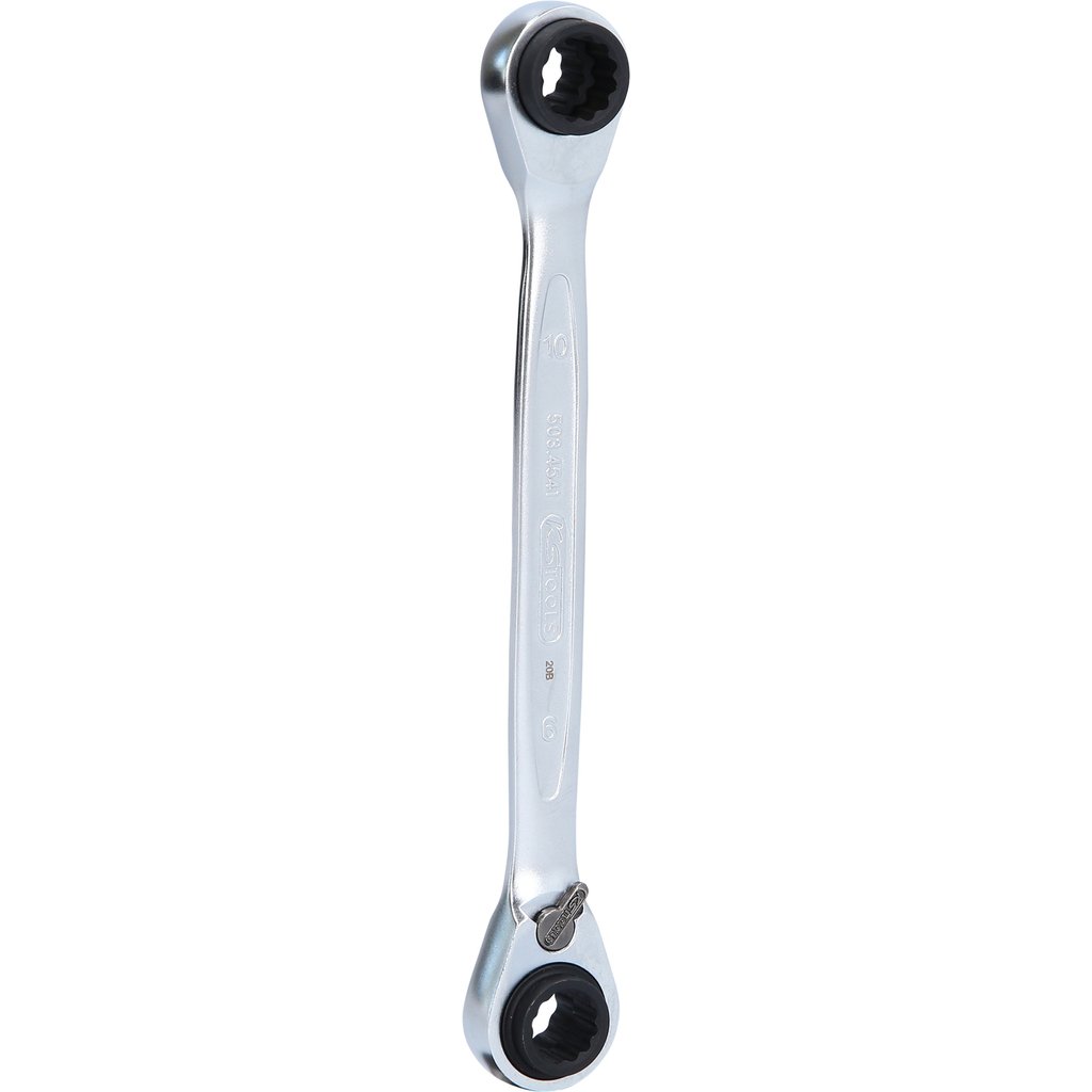 Open-end wrenches, spanners, socket wrenches, etc. Ratchet wrench double-ended, Size: 16x19-17x18 mm, Length: 244 mm  Art. 5034546