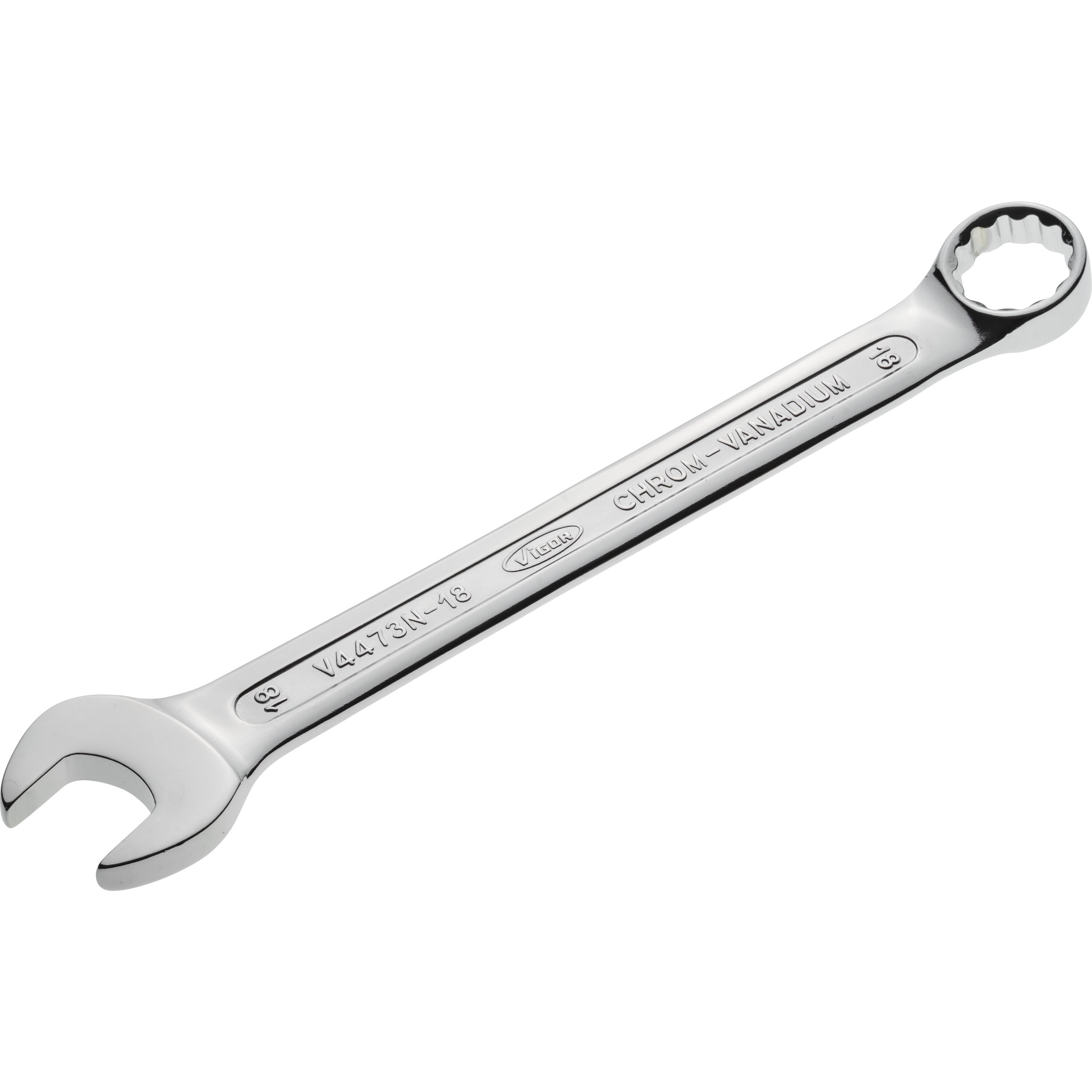 Open-end wrenches, spanners, socket wrenches, etc. Ring spanner, Size: 18 mm, Length: 220 mm  Art. V4473N18