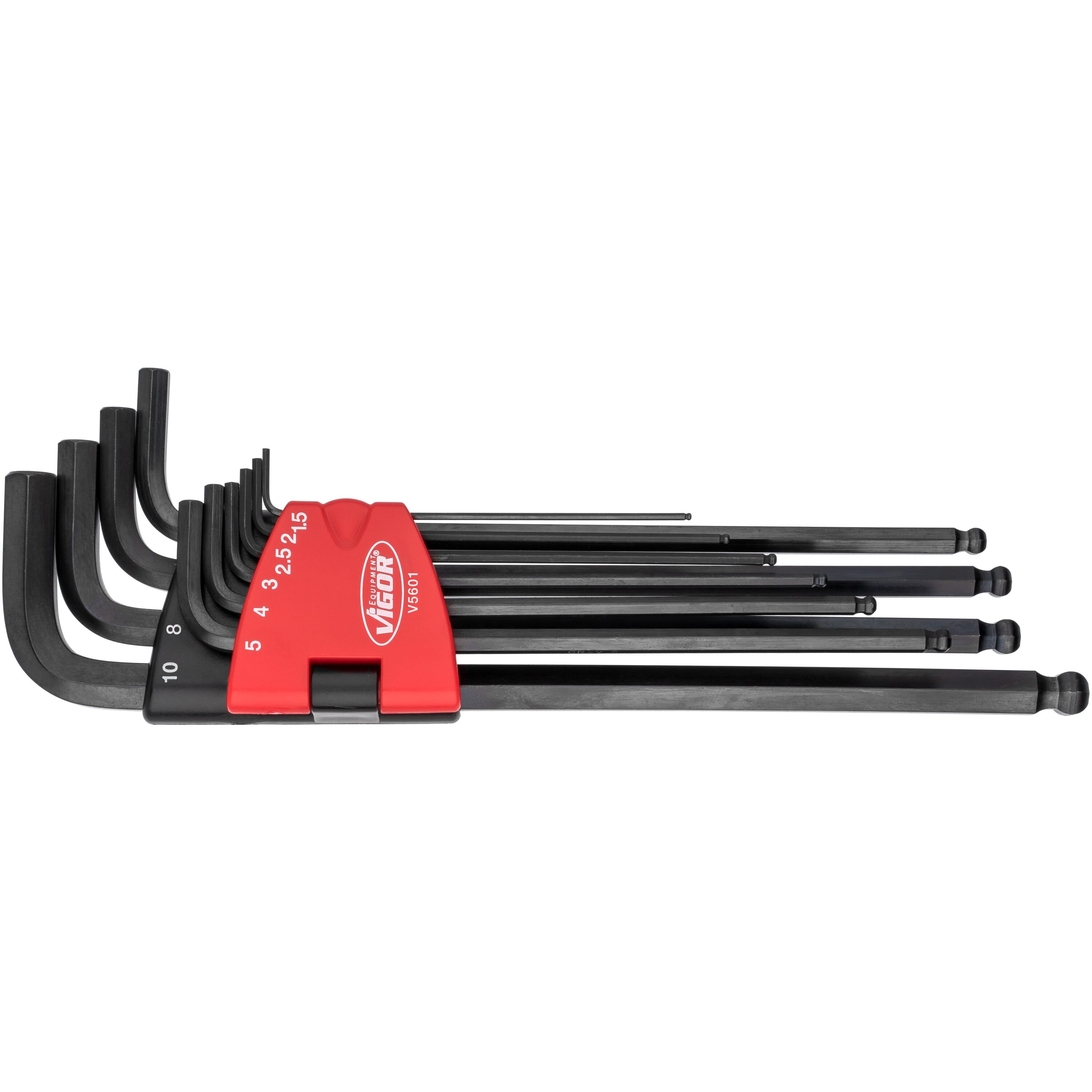 Open-end wrenches, spanners, socket wrenches, etc. Hex key, Size: 1.5, 2, 2.5, 3, 4, 5, 6, 7, 8, 10 mm  Art. V5601