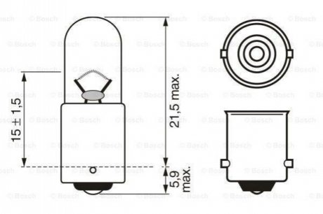 Bulbs Bulb T4W, BA9S, 12 V, 4W (Right left)  Art. 198730220710