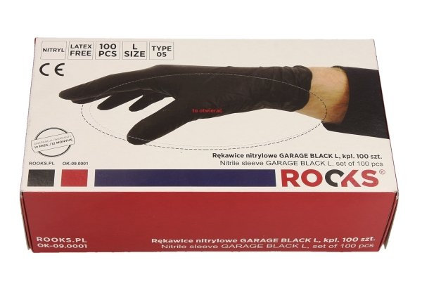 Gloves Protective gloves, disposable, nitrile, 9 / L, 100 pcs  Art. OK090002