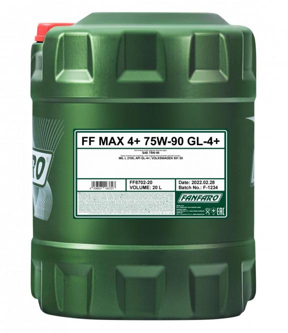 Gear oils Fully synthetic gear oil 75W-90 GL4 PLUS MAX4 PLUS 20L  Art. MAX4P20L