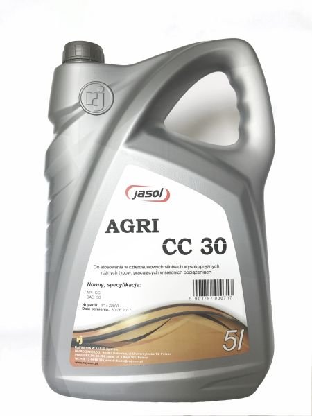 Motor oils Moottoriöljy Jasol 30 AGRO 5L  Art. JASAGRICC305L