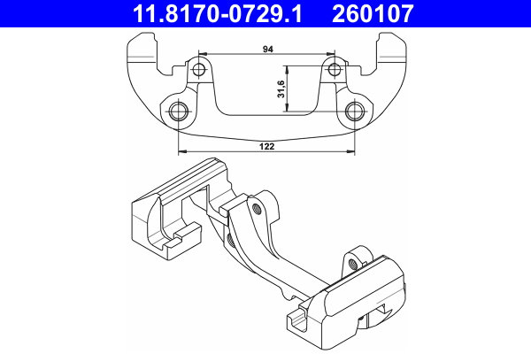 Bracket, brake caliper (Ate)  Art. 11817007291