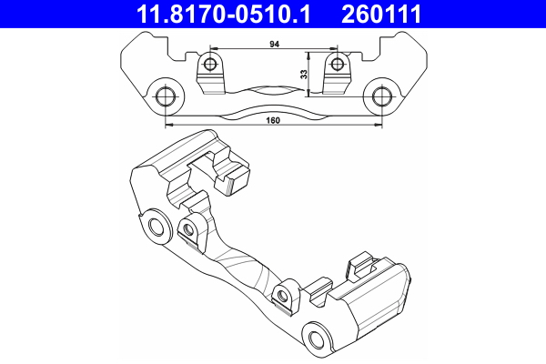 Bracket, brake caliper  Art. 11817005101