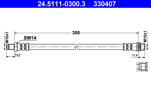 Brake Hose (Right, Left, Front axle)  Art. 24511103003