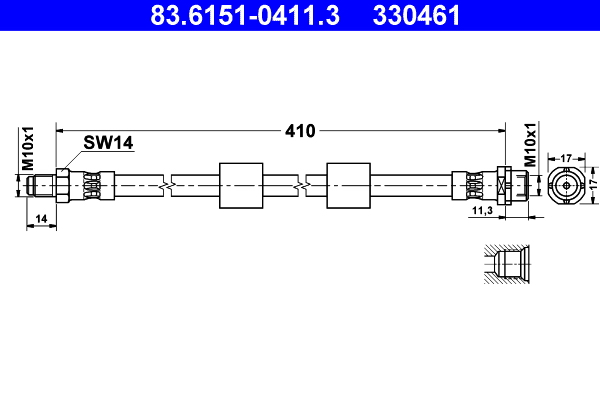 Brake Hose (In the brake caliper, Front axle)  Art. 83615104113