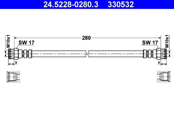 Brake Hose (Rear axle, left, Rear axle, right)  Art. 24522802803