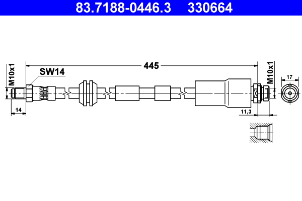 Brake Hose (Front axle)  Art. 83718804463