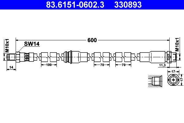 Brake Hose (Front axle)  Art. 83615106023